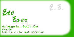ede boer business card